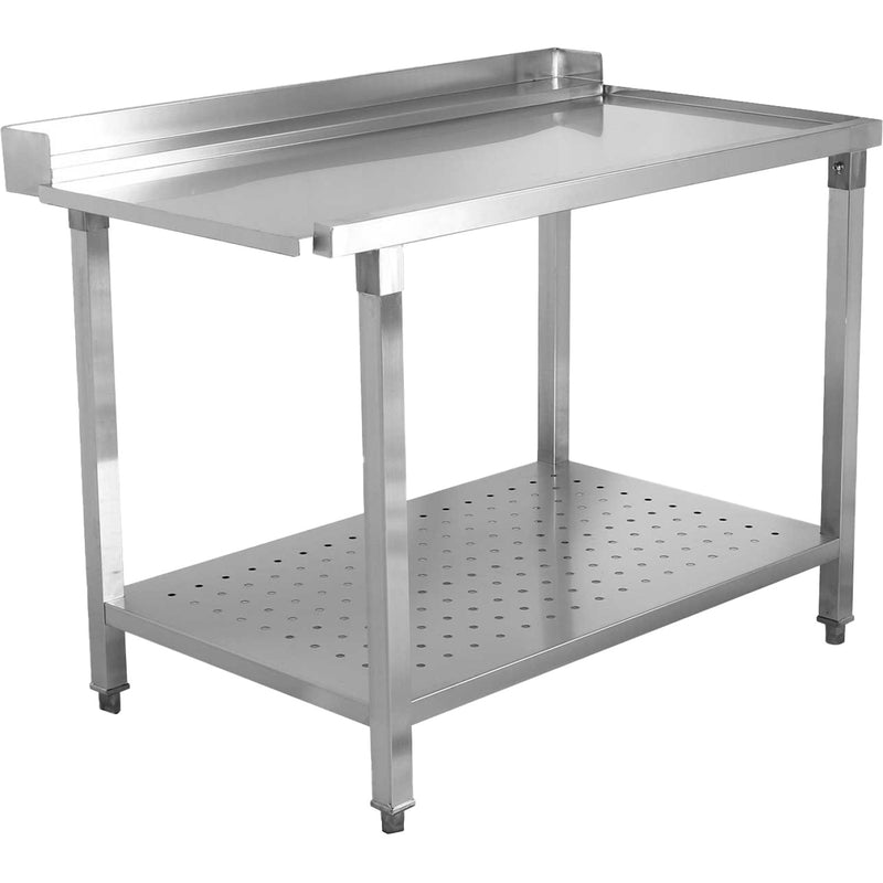 Unloading table Right side 600x650x850mm With bottom shelf With splashback Stainless steel - SWB6065R