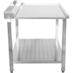Unloading table Right side 600x650x850mm With bottom shelf With splashback Stainless steel - SWB6065R