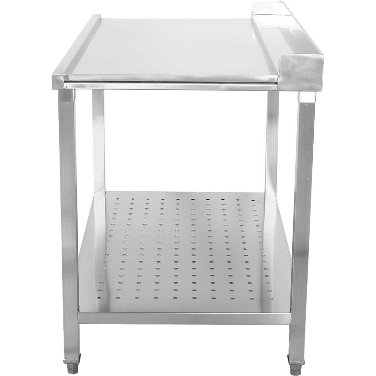 Unloading table Right side 600x650x850mm With bottom shelf With splashback Stainless steel - SWB6065R
