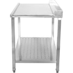 Unloading table Right side 600x650x850mm With bottom shelf With splashback Stainless steel - SWB6065R