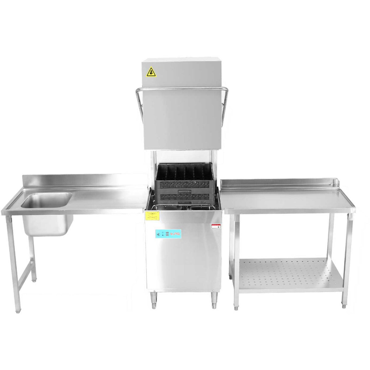Unloading table Right side 600x650x850mm With bottom shelf With splashback Stainless steel - SWB6065R