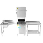 Unloading table Right side 600x650x850mm With bottom shelf With splashback Stainless steel - SWB6065R