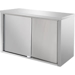 Wall cabinet cupboard Sliding doors Stainless steel 1200x400x650mm - SWC120402DR