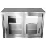 Commercial Wall Cabinet Cupboard Glass Doors Stainless Steel 1000x400x650mm - SWCGD100402