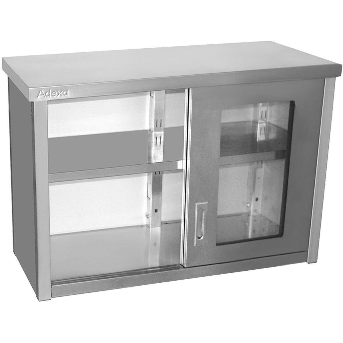 Commercial Wall Cabinet Cupboard Glass Doors Stainless Steel 1000x400x650mm - SWCGD100402