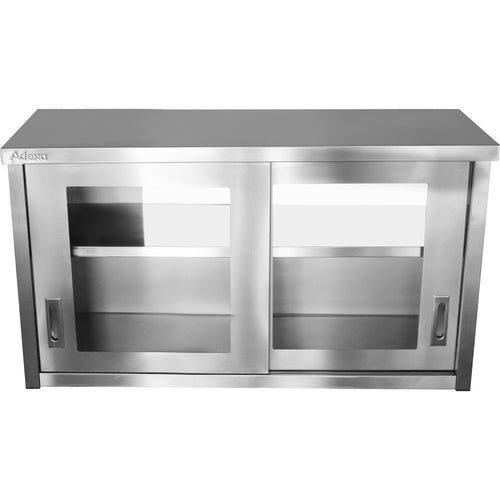 Commercial Wall Cabinet Cupboard Glass Doors Stainless Steel 1200x400x650mm - SWCGD120402