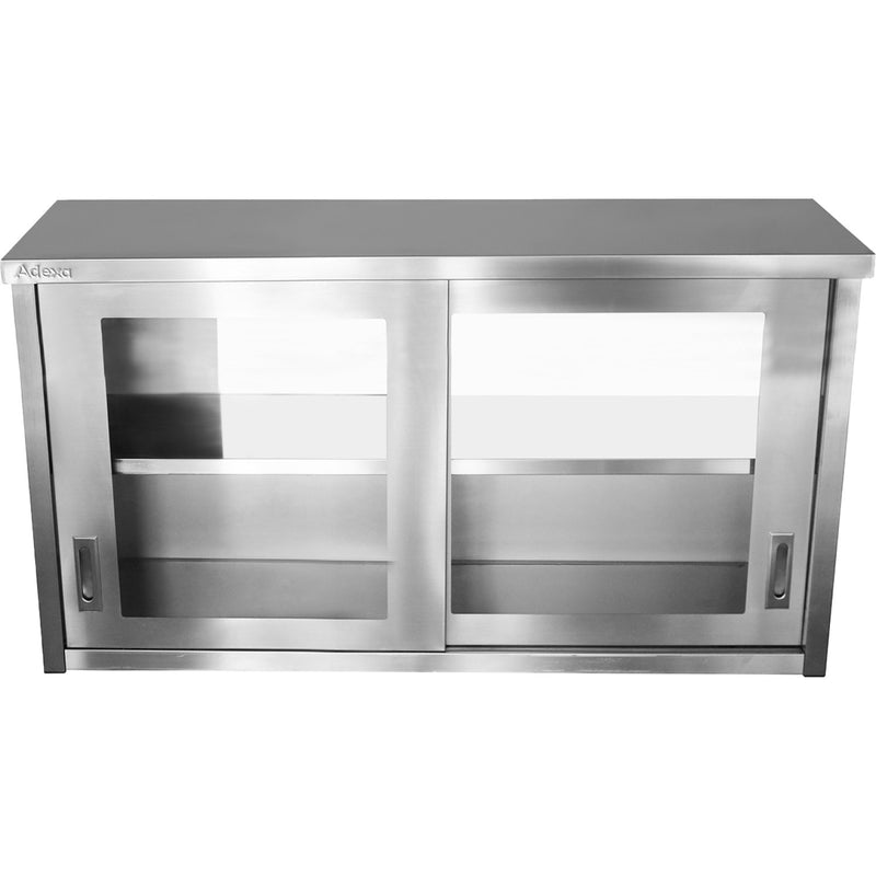 Commercial Wall Cabinet Cupboard Glass Doors Stainless Steel 1800x400x650mm - SWCGD180402