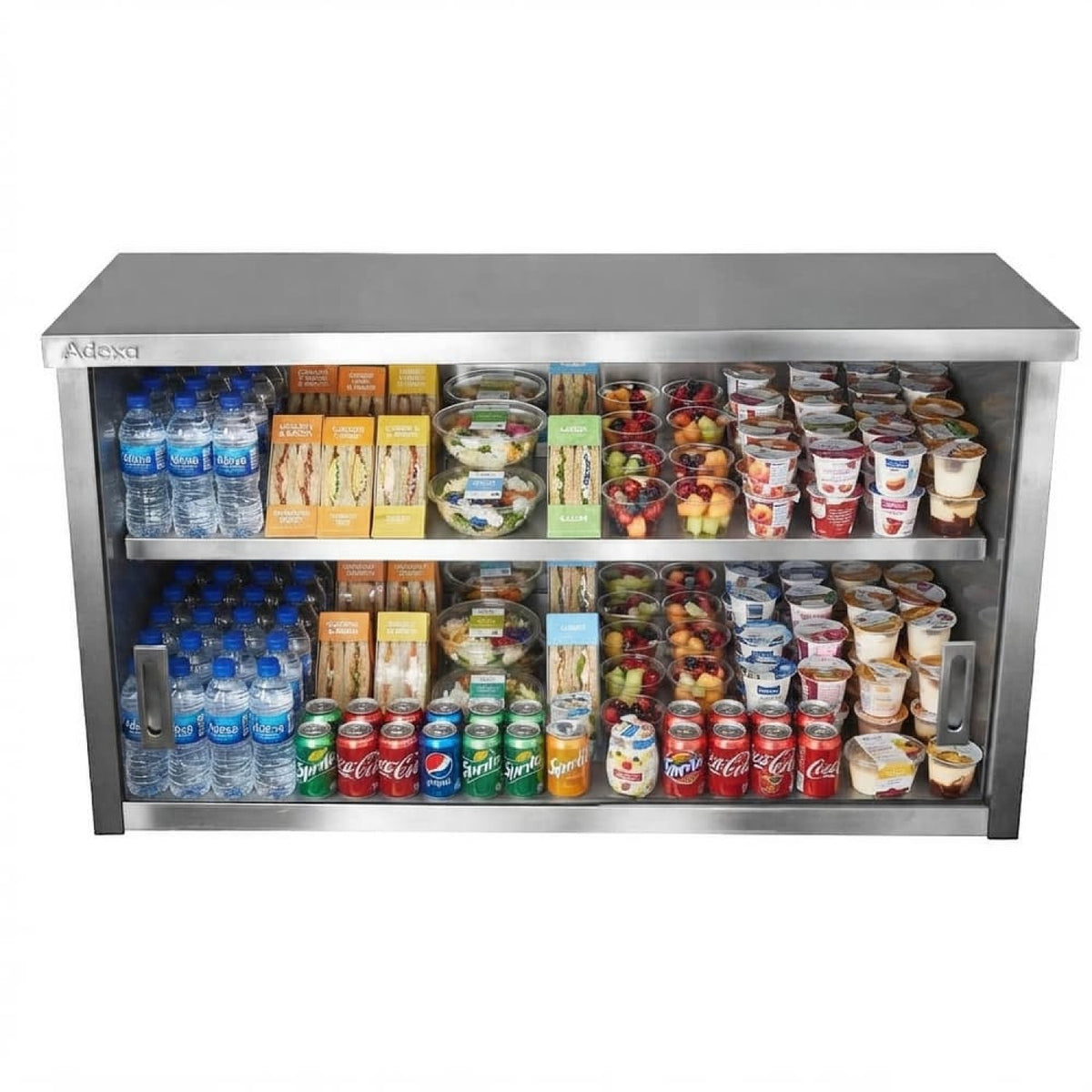 Commercial Wall Cabinet Cupboard Glass Doors Stainless Steel 1500x400x650mm - SWCGD150402