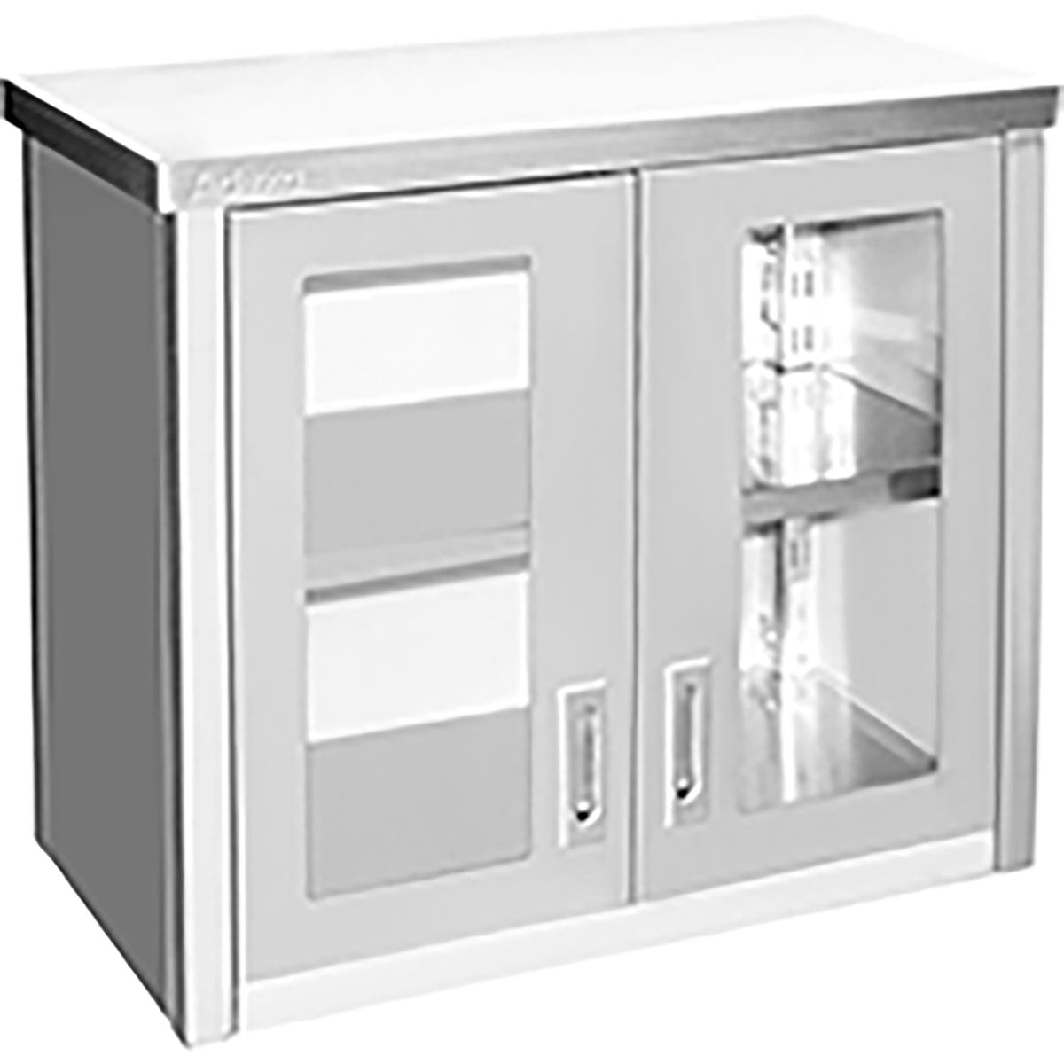 Commercial Wall Cabinet Cupboard Glass Doors Stainless Steel 800x400x650mm - SWCGD80402