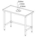 Professional Waste Disposal Table Stainless Steel 4 Side Up Marine Edge 1000x600x900mm - WHDW10060
