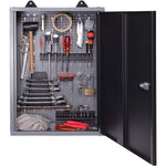 Professional Grey and Black Wall Mounted Tool Cabinet with Key 400x200x600mm - TC001