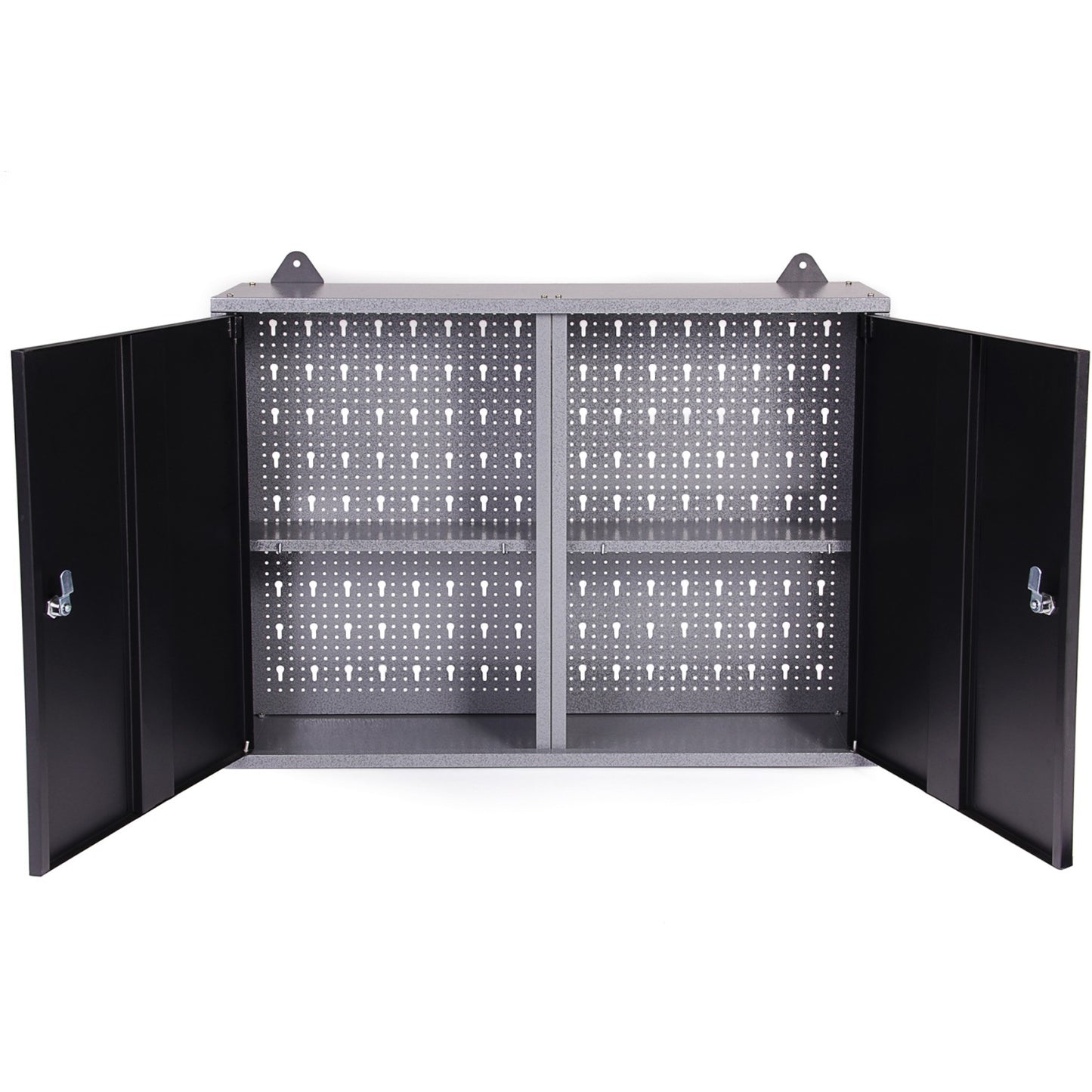 Professional Grey and Black Wall Mounted Double Door Tool Cabinet with Key 800x200x600mm - TC002