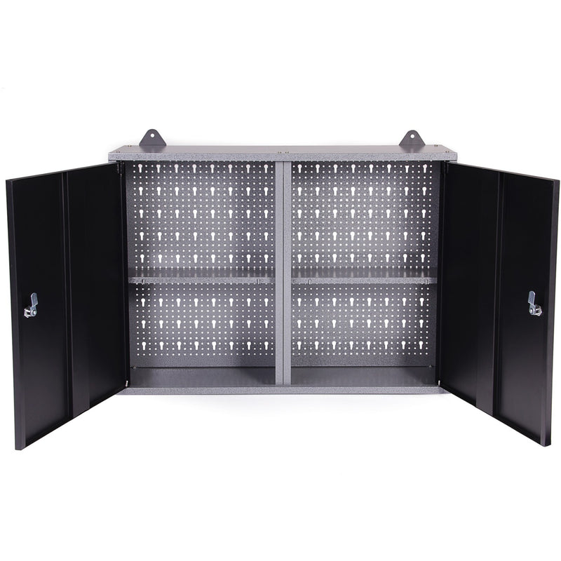 Professional Grey and Black Wall Mounted Double Door Tool Cabinet with Key 800x200x600mm - TC002