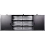Professional Grey and Black Wall Mounted Double Door Tool Cabinet with Open Shelf/Rack and Key 1600x200x600mm - TC003A