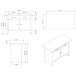 Professional Grey and Black Workshop Workbench with 30mm Wooden Desktop, Drawers and Lockable Doors 1200x600x850mm - TC006