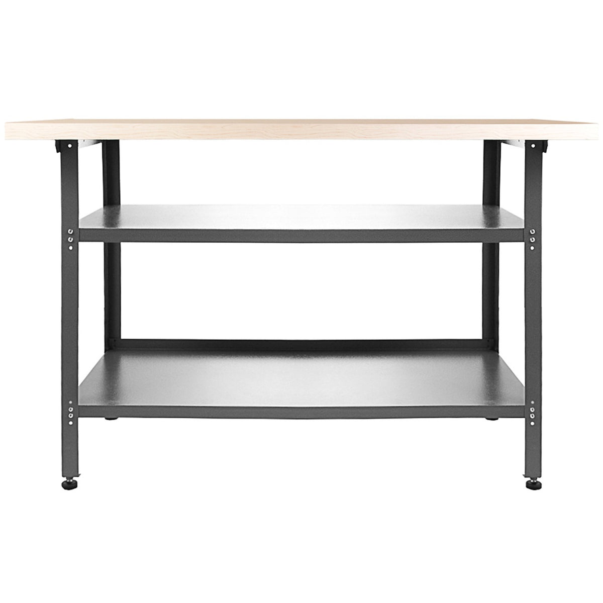 Professional Grey and Black Workshop 3 Layer Workbench with 30mm Wooden Desktop 1200x600x850mm - TC006A