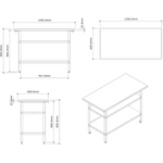 Professional Grey and Black Workshop 3 Layer Workbench with 30mm Wooden Desktop 1200x600x850mm - TC006A
