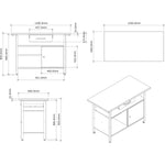 Professional Grey and Black Workshop 2 Layer Workbench with 2 Lockers and 30mm Wooden Desktop 1200x600x850mm - TC006B