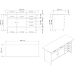 Professional Grey & Black Workshop Workbench with 30mm wooden desktop 6 drawers & 2 lockable doors 1600x600x850mm - TC008