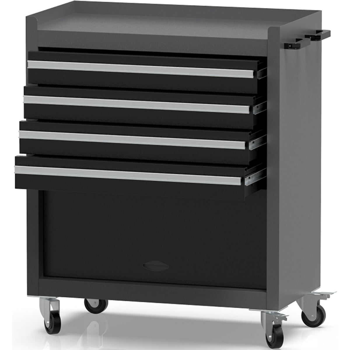 Professional Grey and Black Tool Drawer Cabinet with 4 Drawers and Locker Design 616x330x760mm - TC027