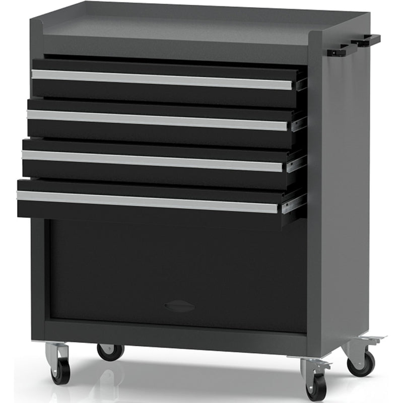 Professional Grey and Black Tool Drawer Cabinet with 4 Drawers and Locker Design 616x330x760mm - TC027