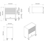 Professional Grey and Black Tool Drawer Cabinet with 4 Drawers and Locker Design 616x330x760mm - TC027
