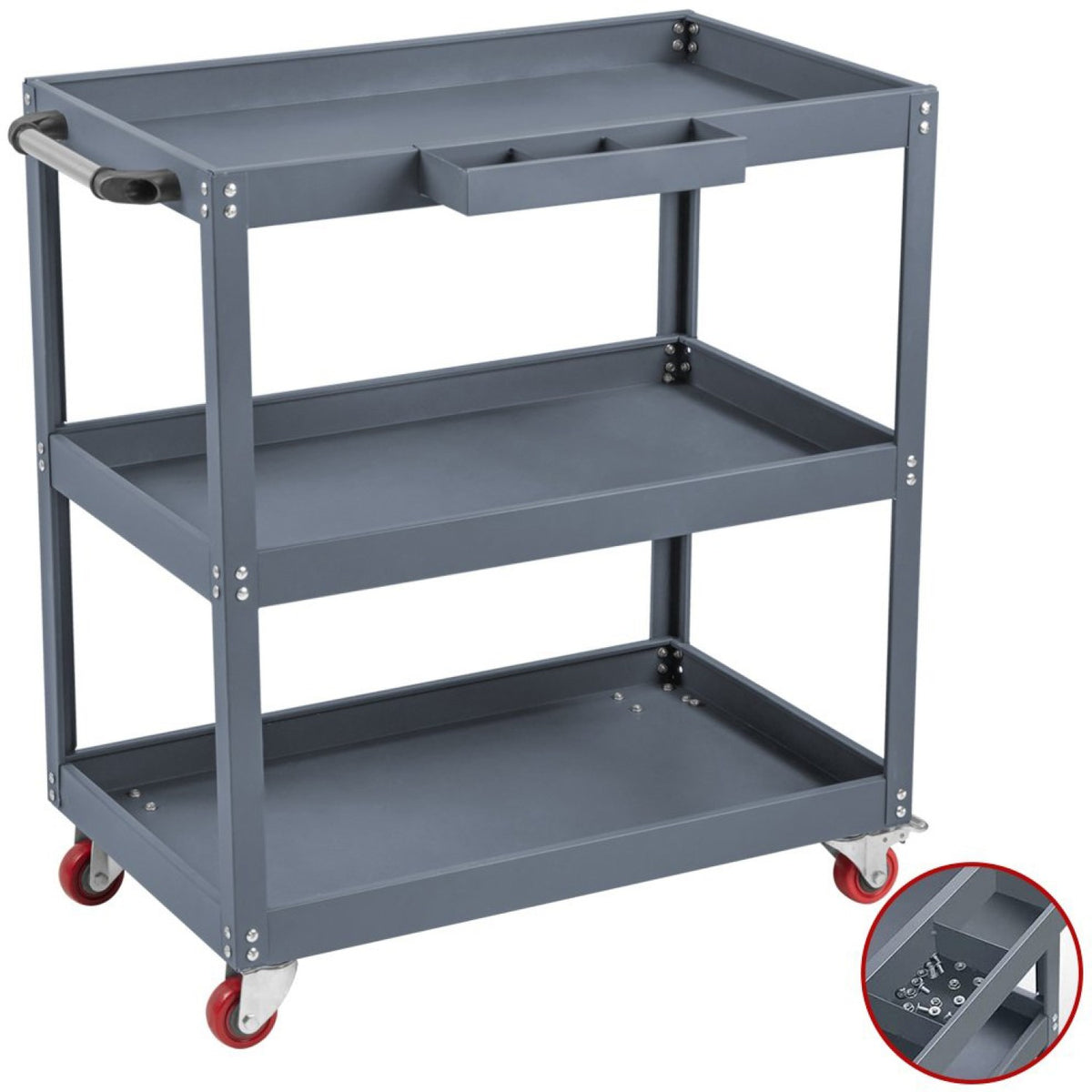 3 Tier Trolley Cart 750x355x730mm Steel - TC3