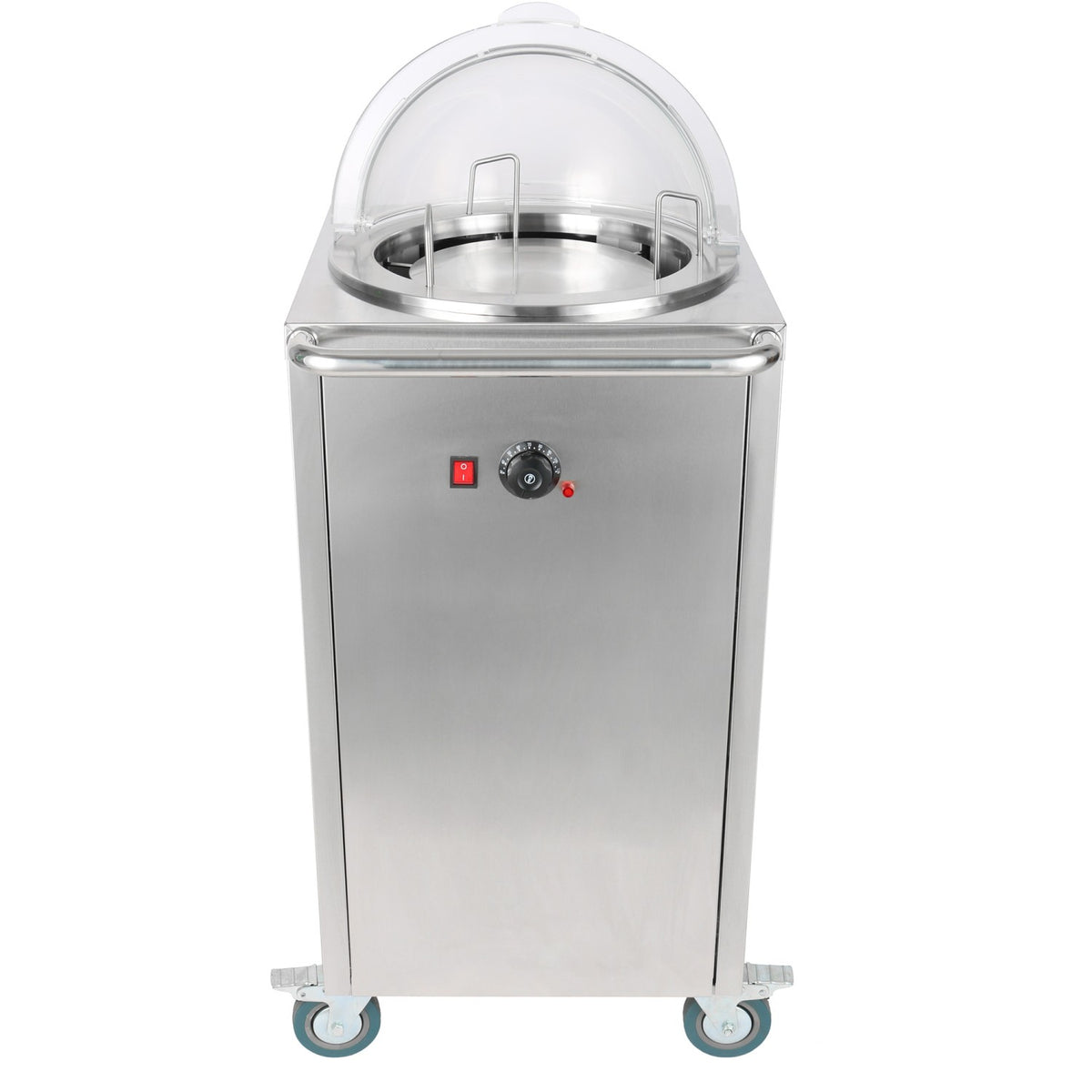Heated Plate dispenser trolley Stainless steel 12''/300mm 50 plates with Rolltop Cover - TDDS1C