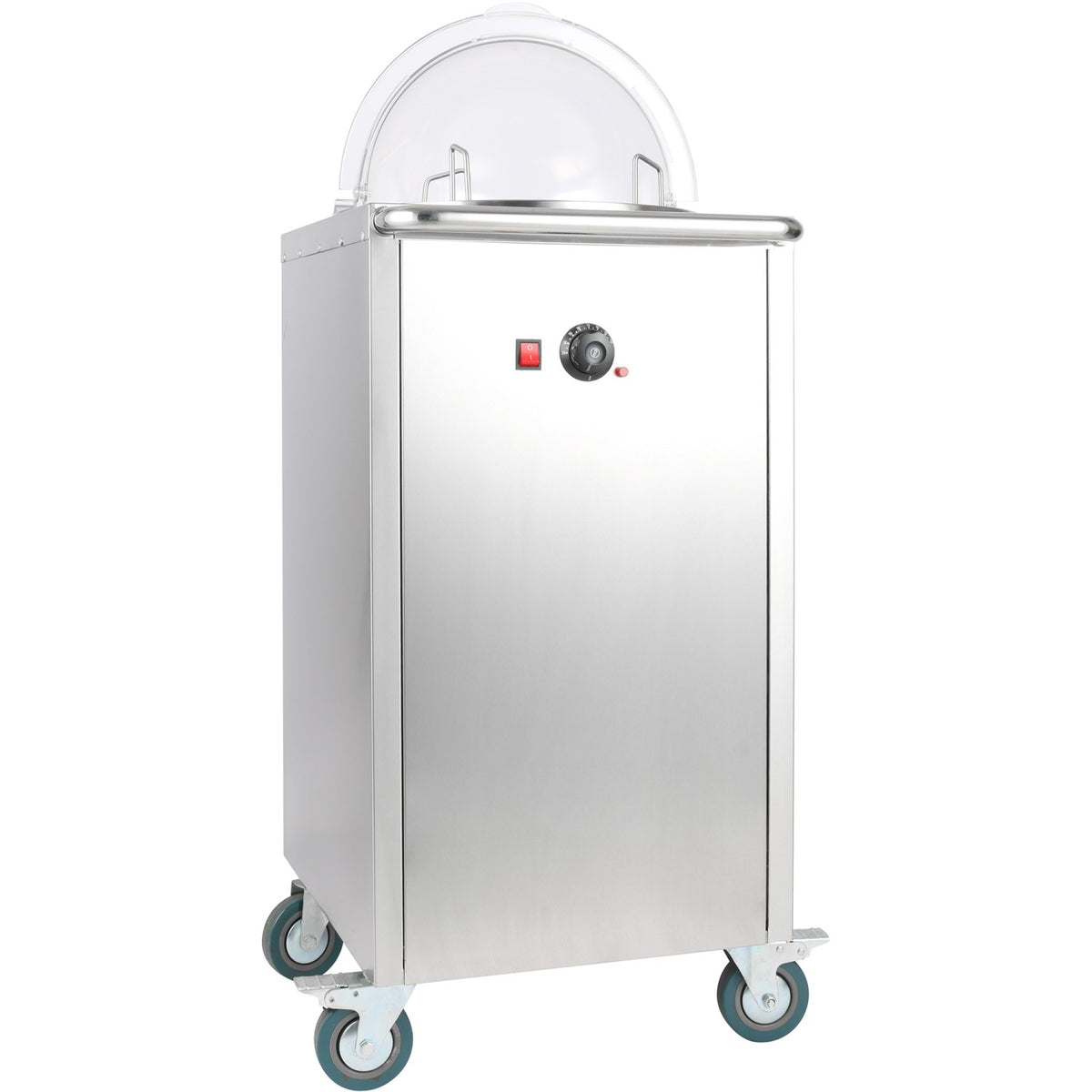 Heated Plate dispenser trolley Stainless steel 12''/300mm 50 plates with Rolltop Cover - TDDS1C