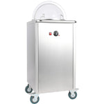 Heated Plate dispenser trolley Stainless steel 12''/300mm 50 plates with Rolltop Cover - TDDS1C