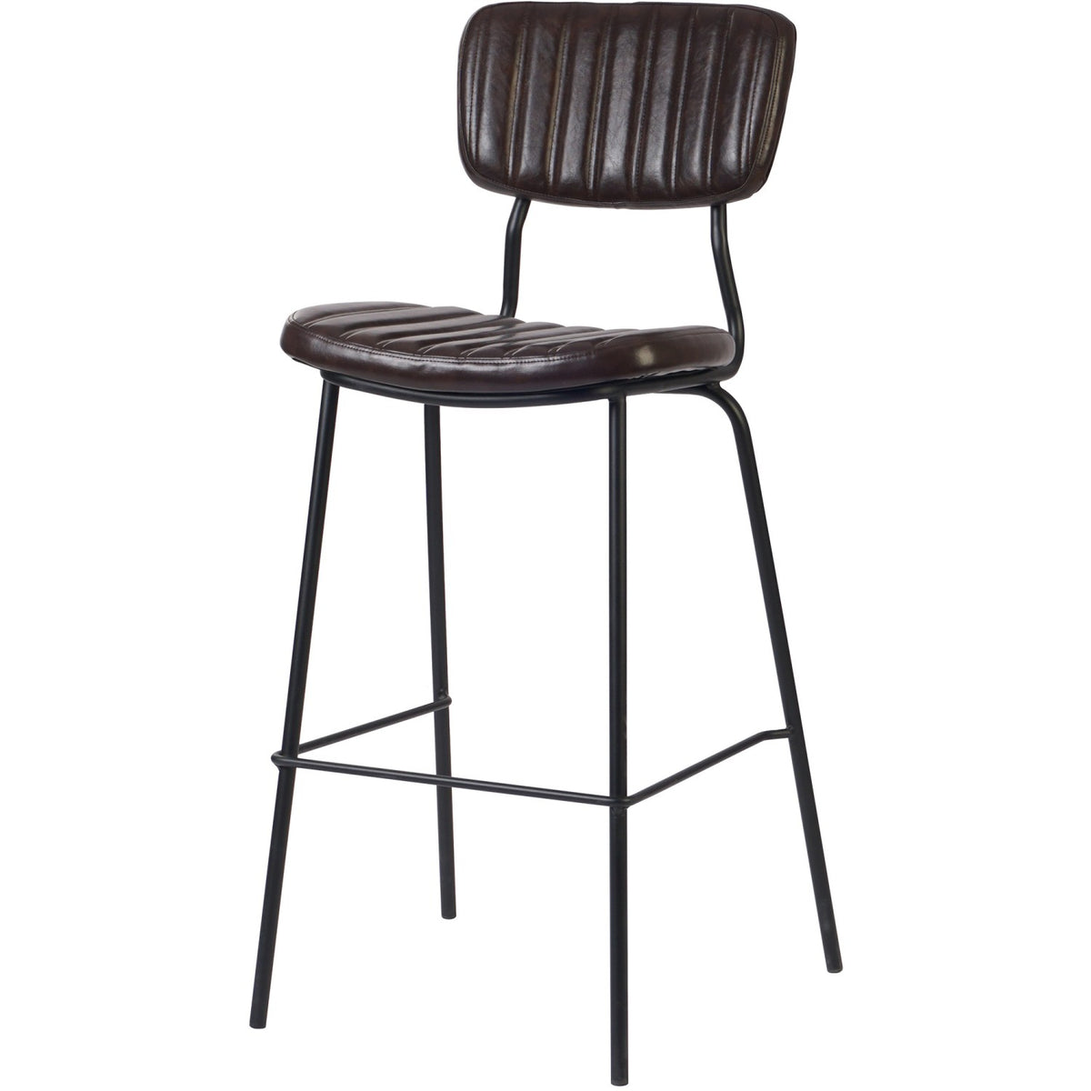 Modern High Bar Stool with PU Leather Seat Dark Brown 460x540x1140mm - TGS106