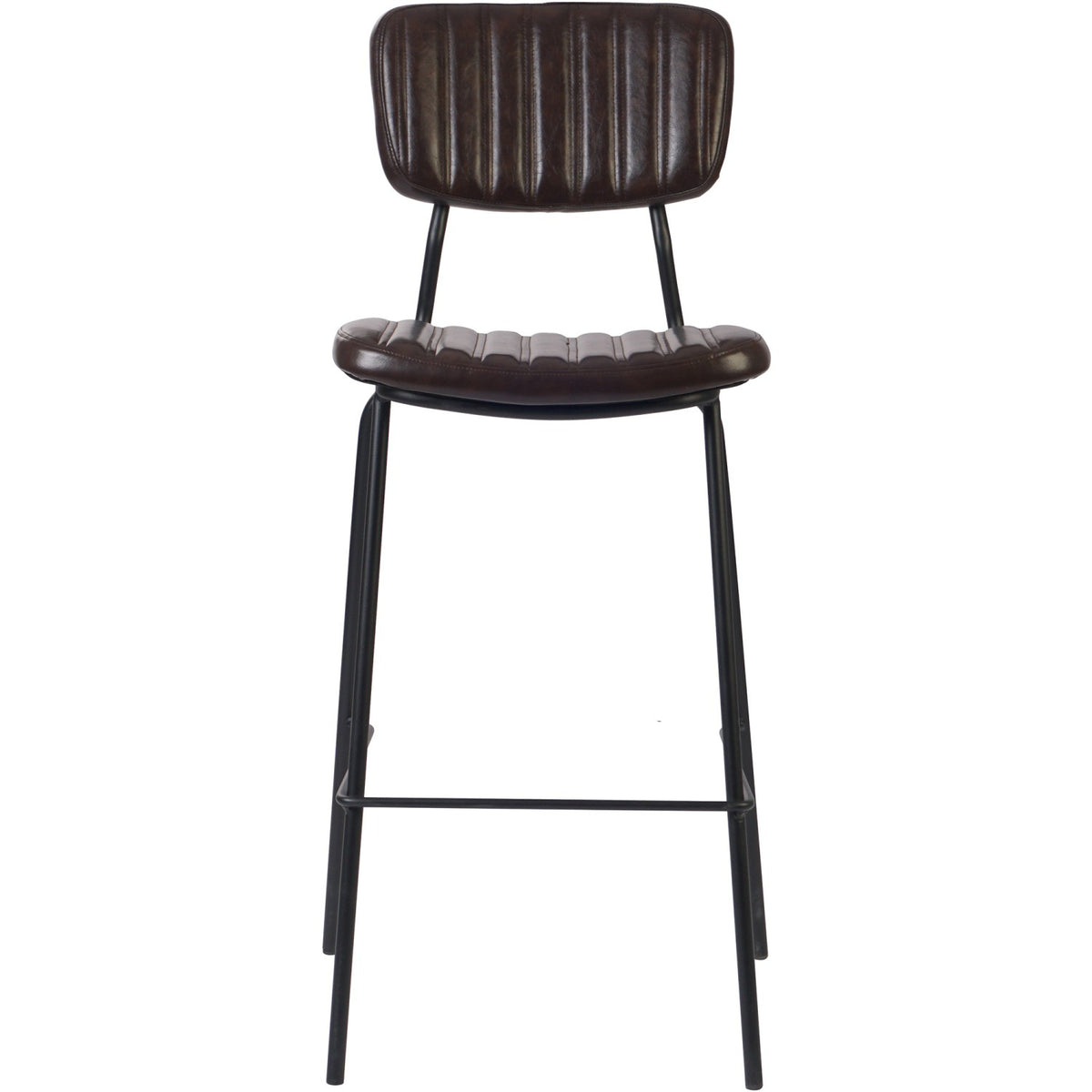 Modern High Bar Stool with PU Leather Seat Dark Brown 460x540x1140mm - TGS106