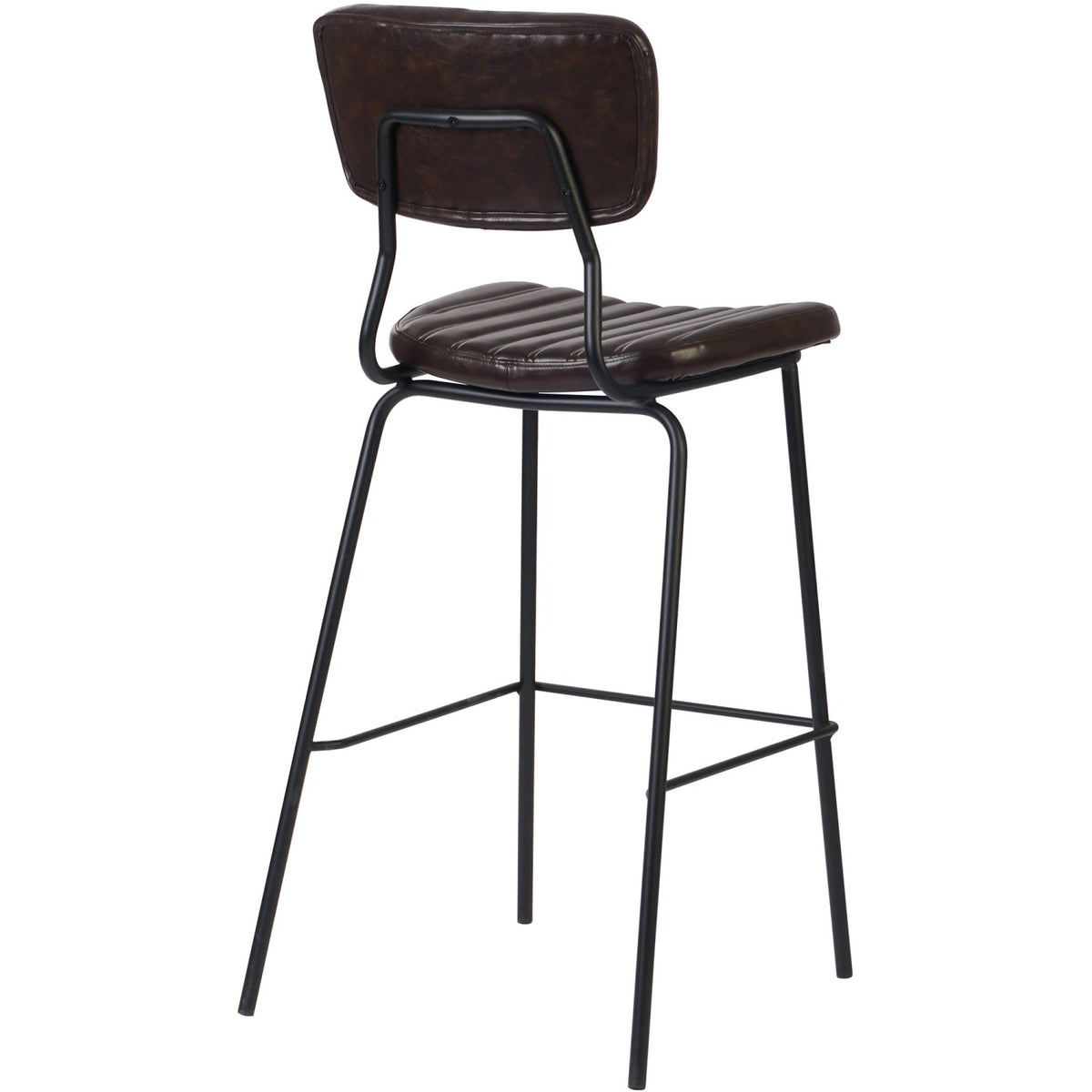 Modern High Bar Stool with PU Leather Seat Dark Brown 460x540x1140mm - TGS106