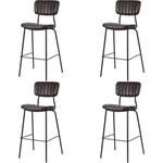 Modern High Bar Stool with PU Leather Seat Dark Brown 460x540x1140mm - TGS106