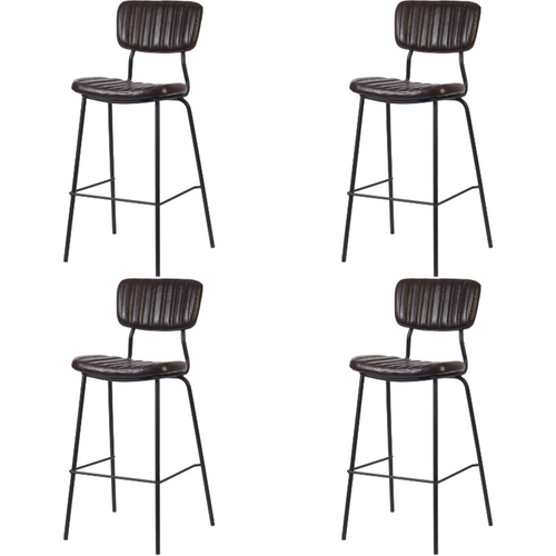 Modern High Bar Stool with PU Leather Seat Dark Brown 460x540x1140mm - TGS106