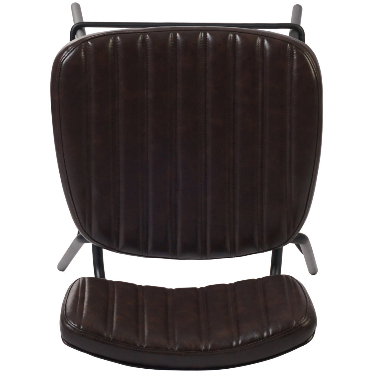 Modern High Bar Stool with PU Leather Seat Dark Brown 460x540x1140mm - TGS106
