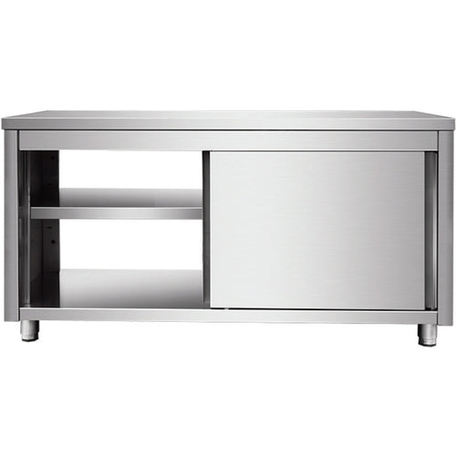 Commercial Pass through Worktop Floor Cupboard Sliding doors Stainless steel 1200x600x850mm - VTC126SLS