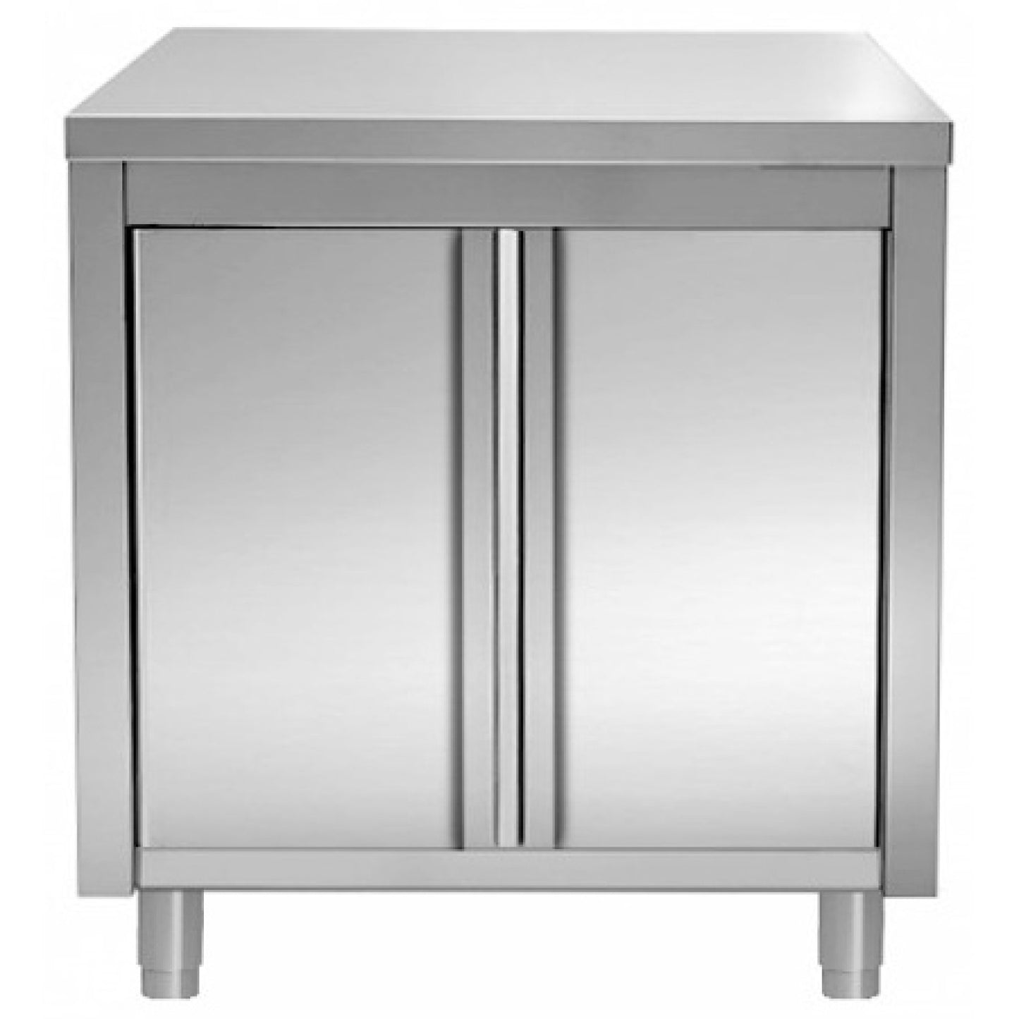 Commercial Worktop Floor Cupboard Hinged doors Stainless steel Width 800mm Depth 600mm - THASR86