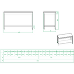 Professional Work table Stainless steel Bottom shelf 600x600x900mm - THATS66