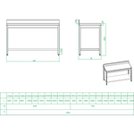 Professional Work table Stainless steel Bottom shelf Upstand 600x600x900mm - THATS66A