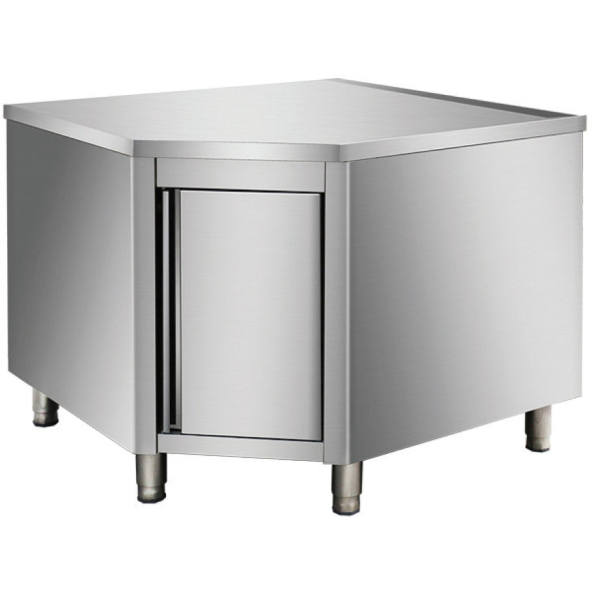 Commercial Worktop Floor Cupboard Corner unit Hinged door Stainless steel Sides 600mm - VTC106C