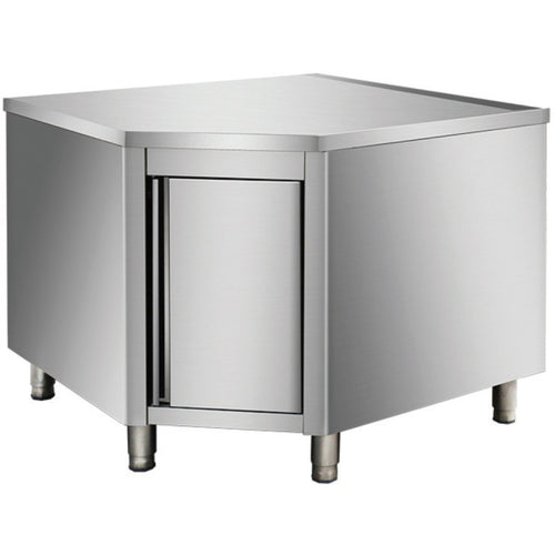 Commercial Worktop Floor Cupboard Corner unit Hinged door Stainless steel Sides 600mm - VTC106C
