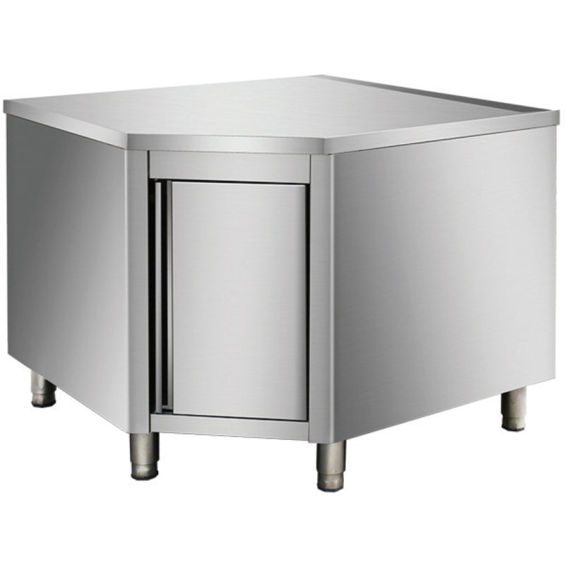 Commercial Worktop Floor Cupboard Corner unit Hinged door Stainless steel Sides 600mm - VTC106C