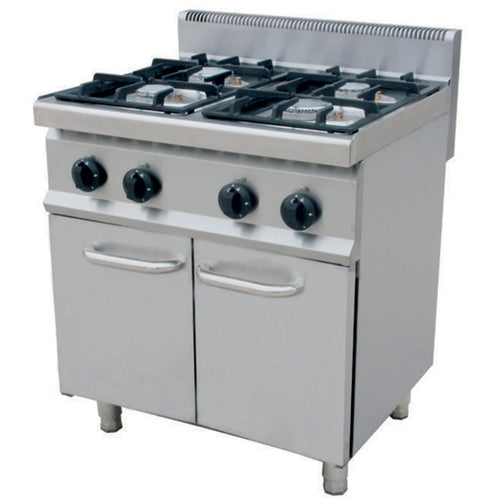 Professional Gas cooker on Cabinet base 4 burners 20kW - THG7F4PW