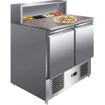 Pizza Prep Table 2 doors Stainless steel Pizza top 5xGN1/6 Depth 700mm - THPS900