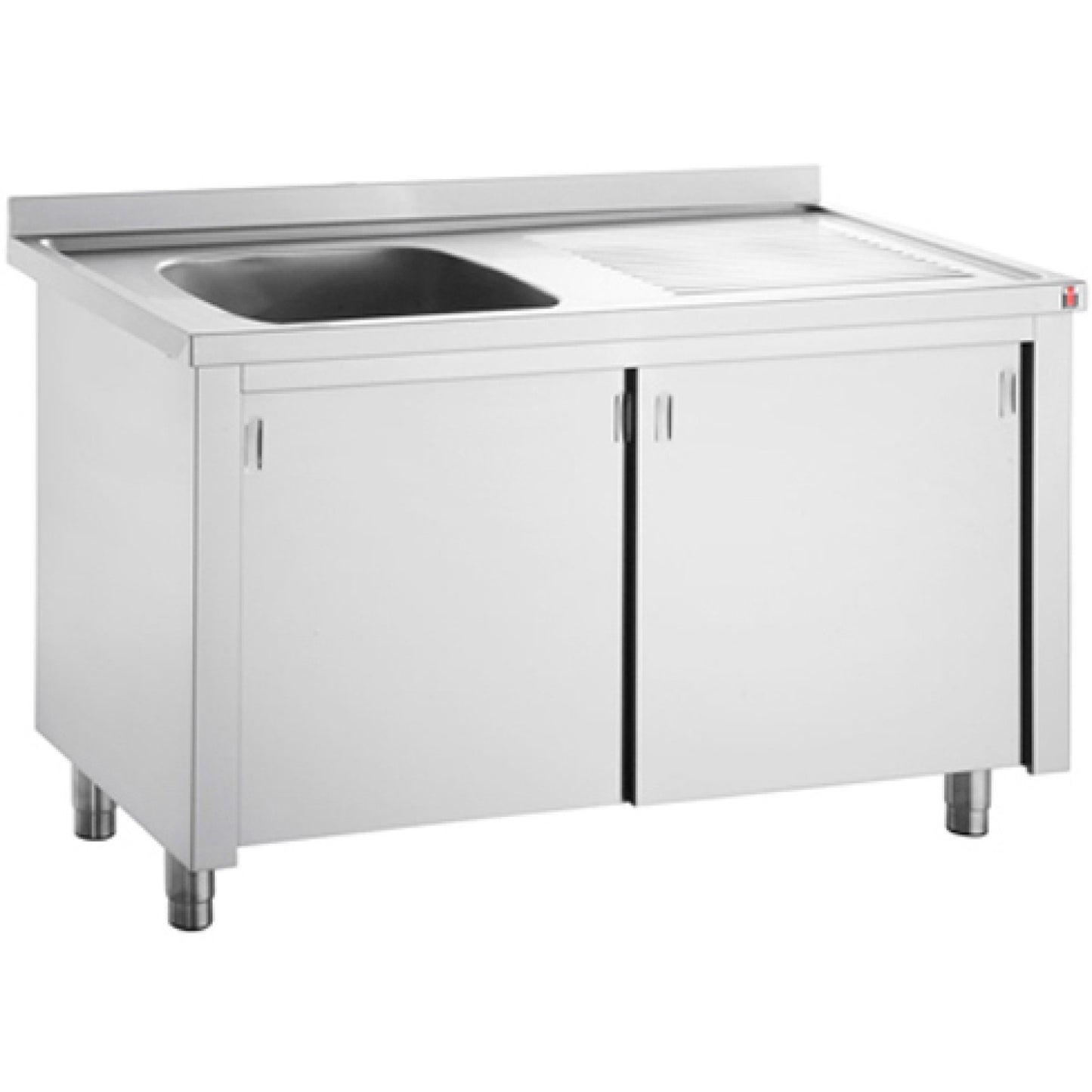 Commercial Sink with Cupboard Stainless steel 1 bowl Left Splashback Width 1000mm Depth 600mm - THSSR106BL1