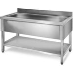 Commercial Pot Wash Sink Stainless steel 1 bowl Bottom shelf Splashback 1200mm Depth 700mm - VS127BS