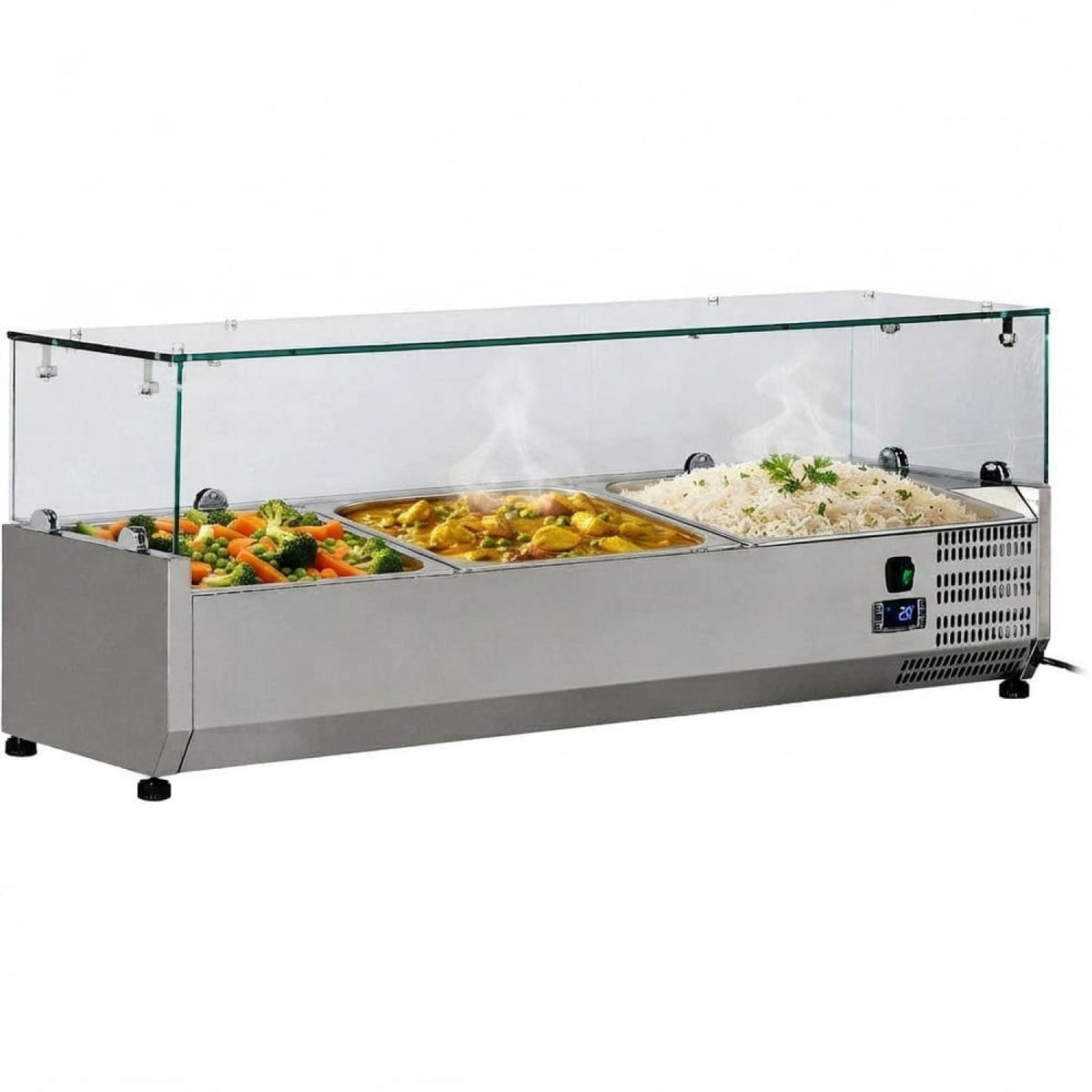 Refrigerated Servery Prep Top 1200mm 5xGN1/4 Depth 330mm | THV1200/330 - THV1200/330