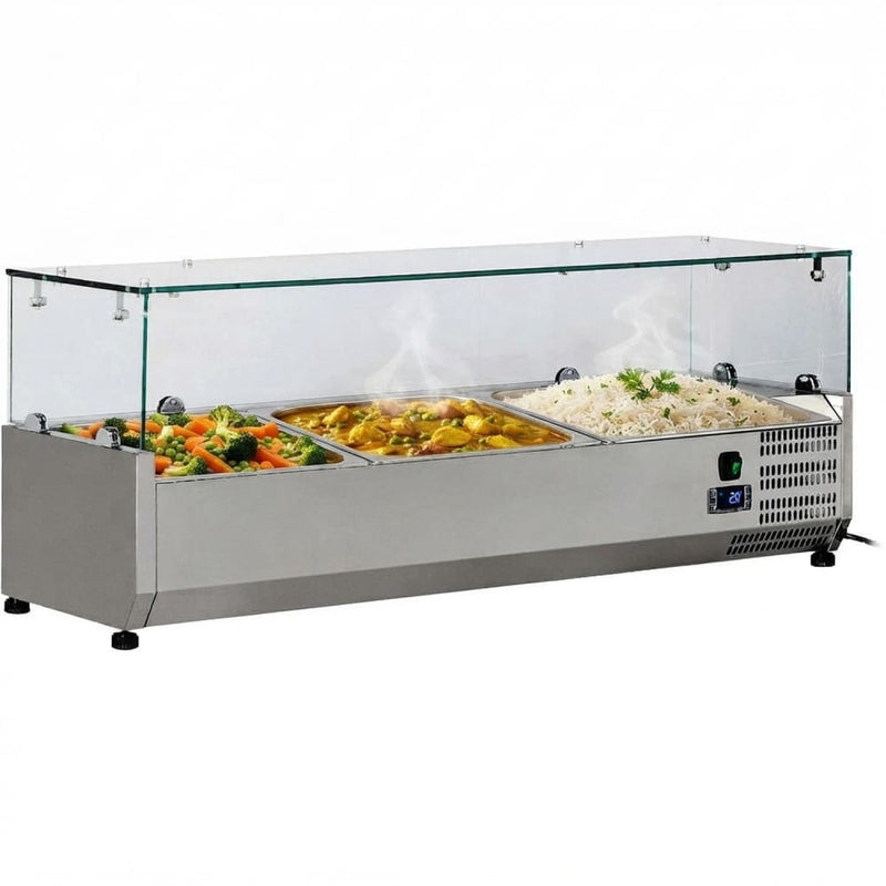 Refrigerated Servery Prep Top 1200mm 5xGN1/4 Depth 330mm | THV1200/330 - THV1200/330