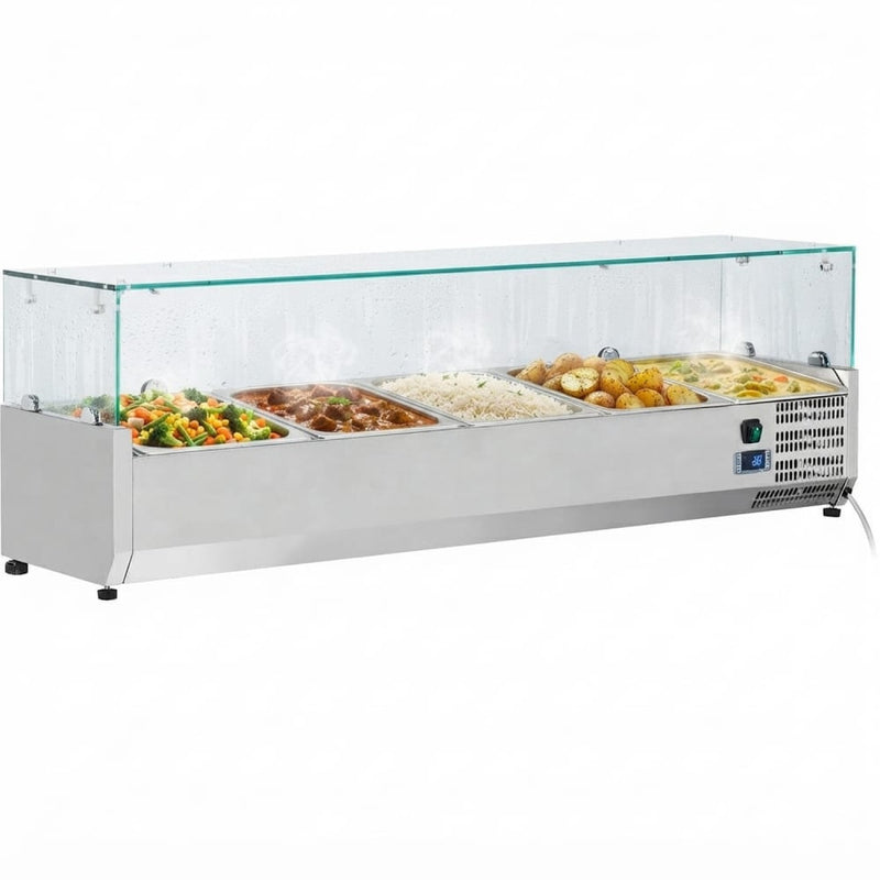 Refrigerated Servery Prep Top 1400mm 6xGN1/4 Depth 330mm | THV1400/330 - THV1400/330